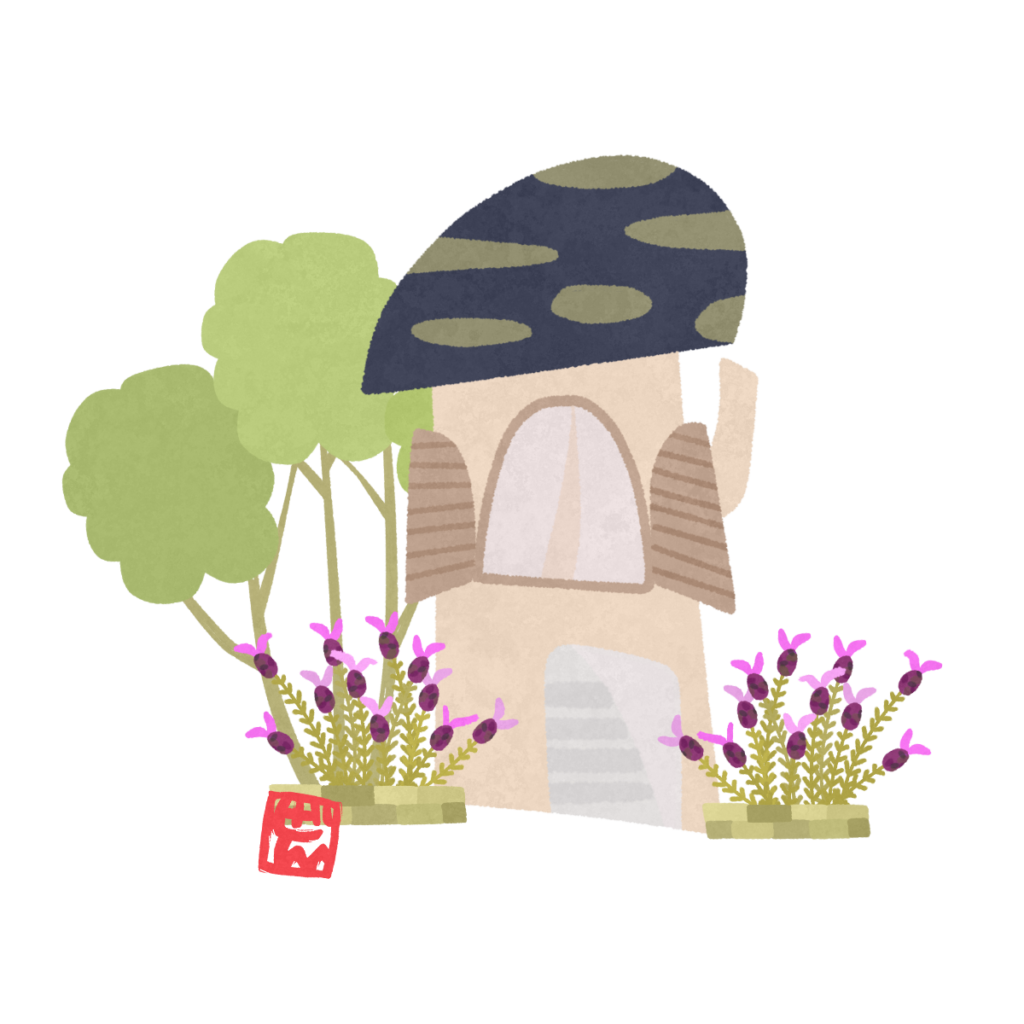 ラベンダーの咲く家のイラスト