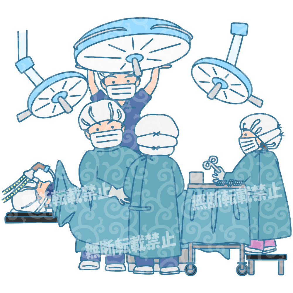 手術中のイラストのサンプル