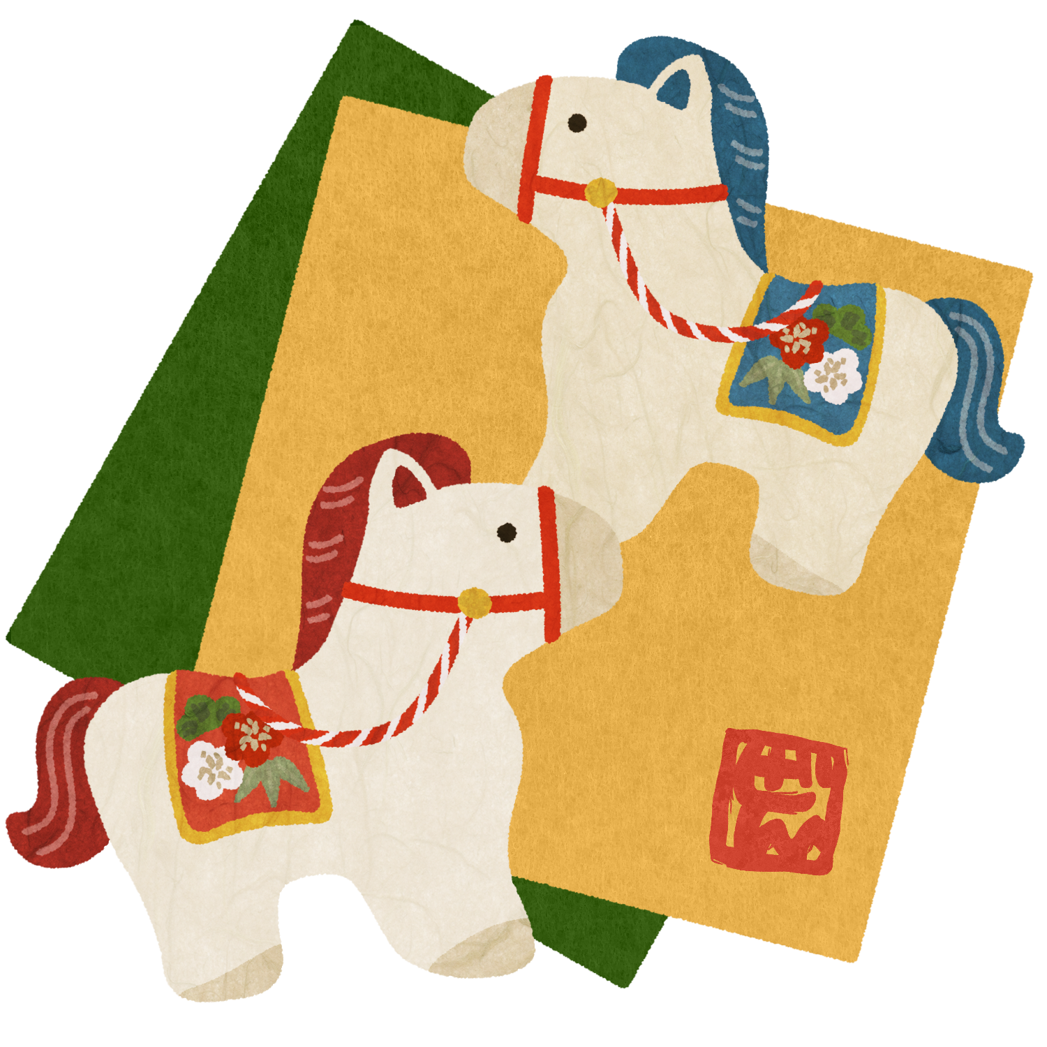 午の正月飾りのイラスト