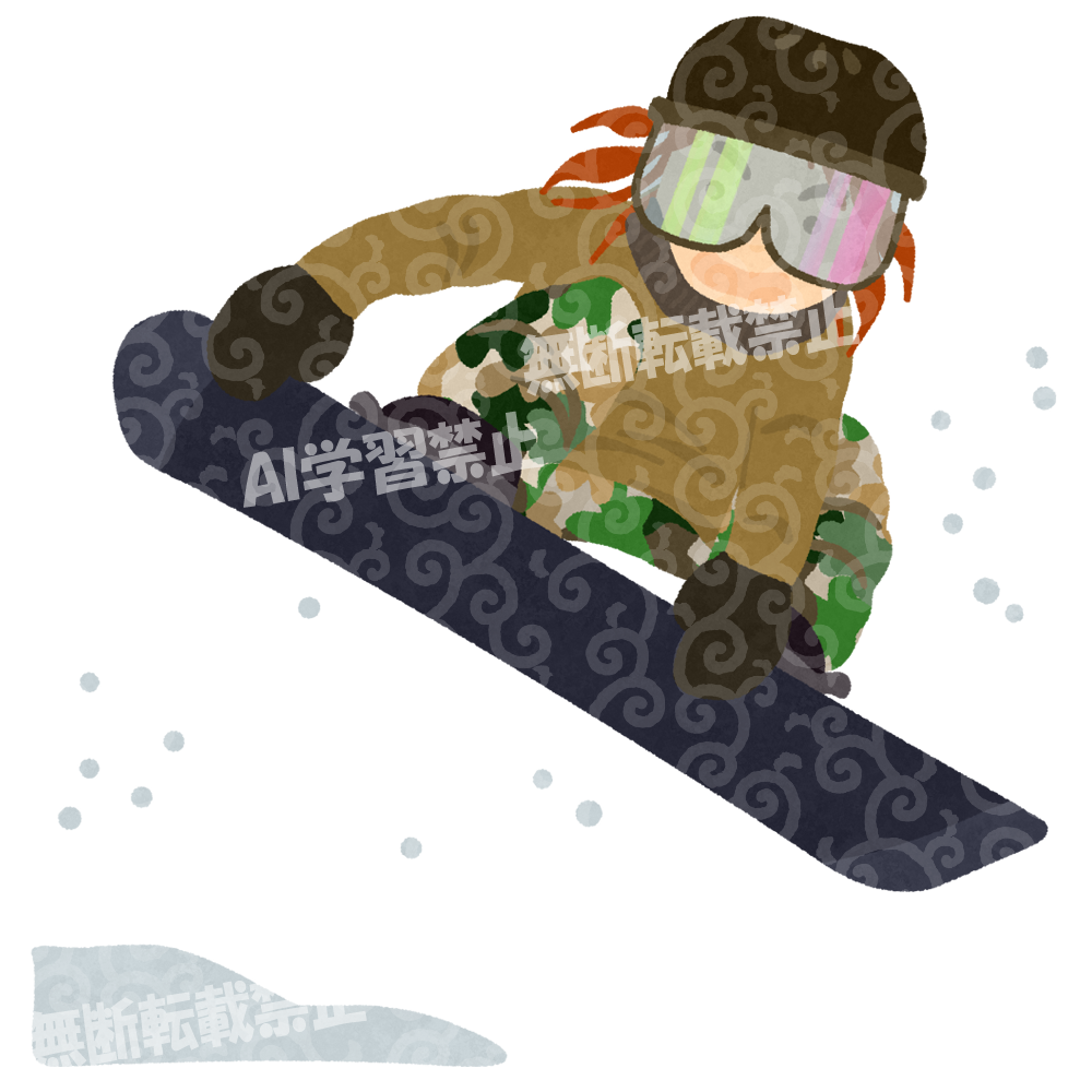 スノーボードを楽しむ人のイラスト