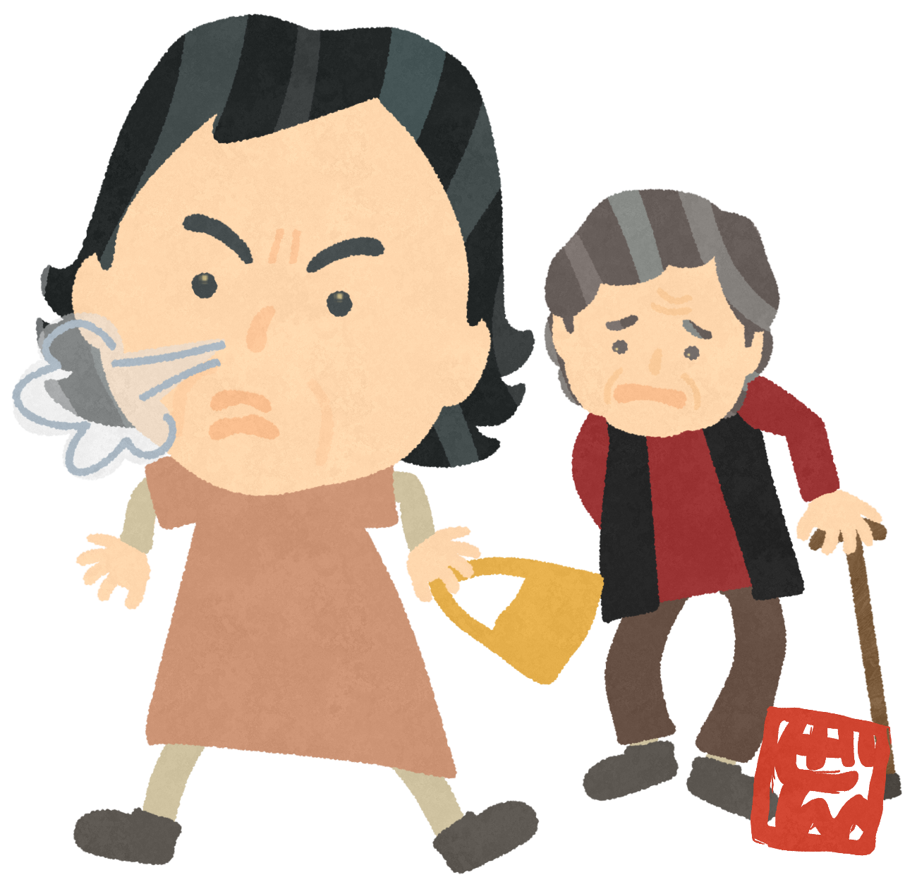 母と娘のイラスト